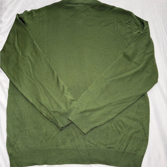 VTG T Harris Men's Green 1/4 Zip cable knit Sweater - Picture 2 of 7